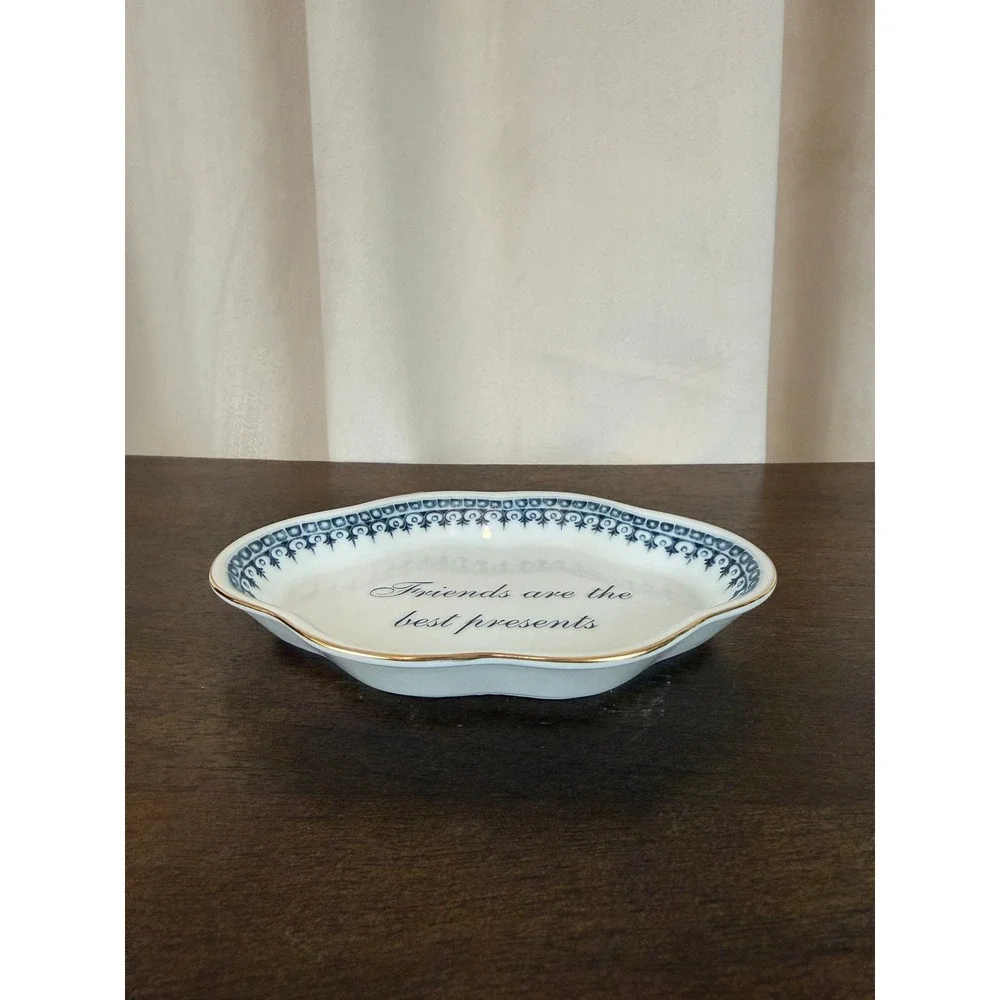 VTG 1980s Gump's SF Andrea by Sadek Blue White 